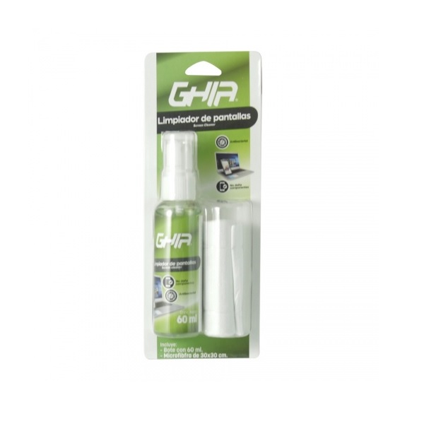 KIT LIMPIEZA PANTALLAS TOALLA MICROFIBRA SPRAY 60ML ANTIBACTERIAL GLS-010 MONITOR LAP PC LIMPIEZA