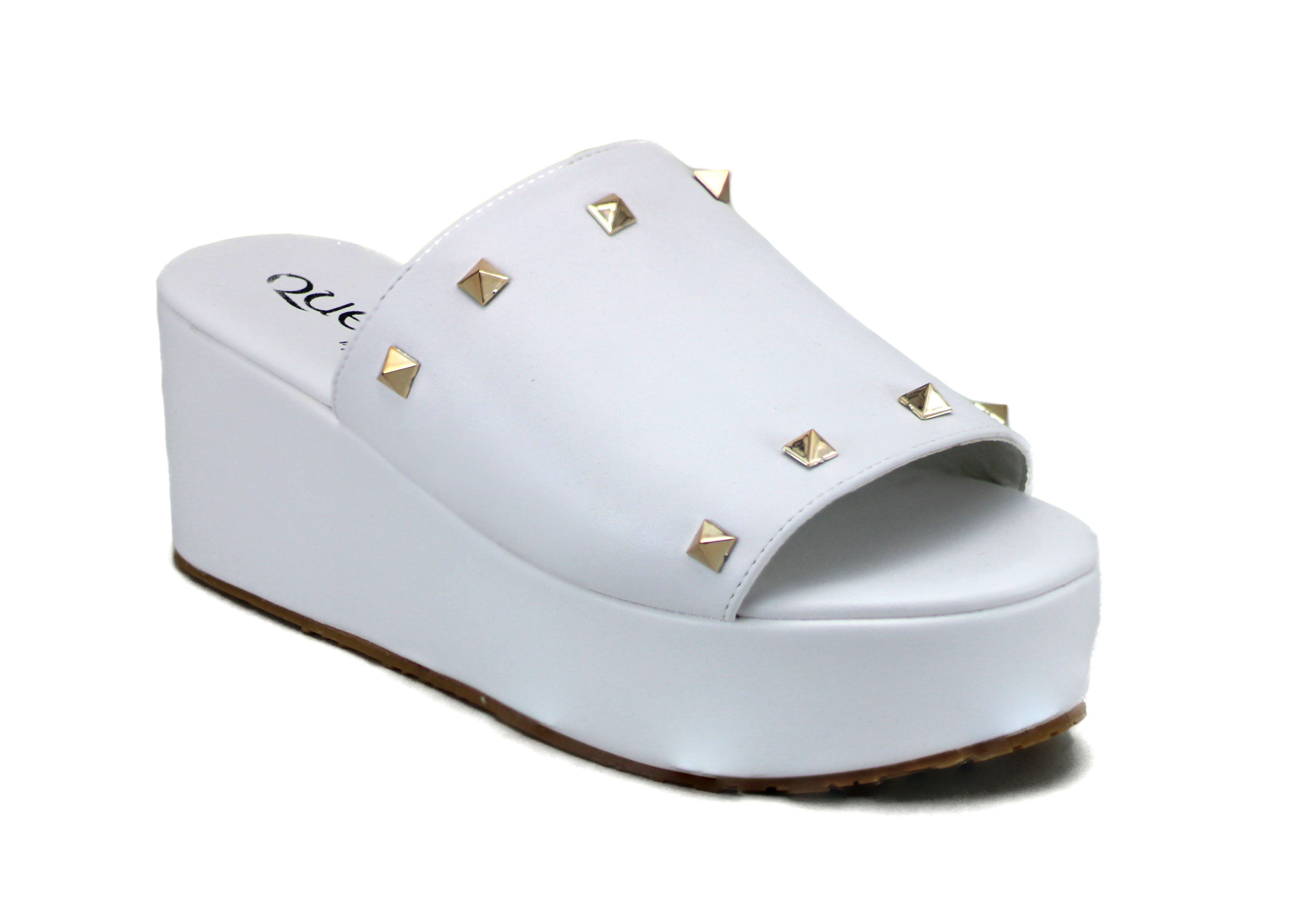 Plataforma Baja Para Mujer Chinela Con Estoperoles.