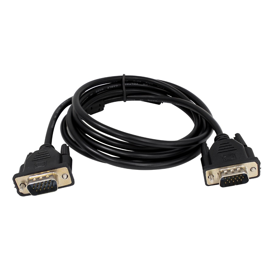 CABLE VGA MONITOR PROYECTOR 1.8M NEGRO MACHO-MACHO PC PORTATIL VIDEO GCB-051 OFICINA