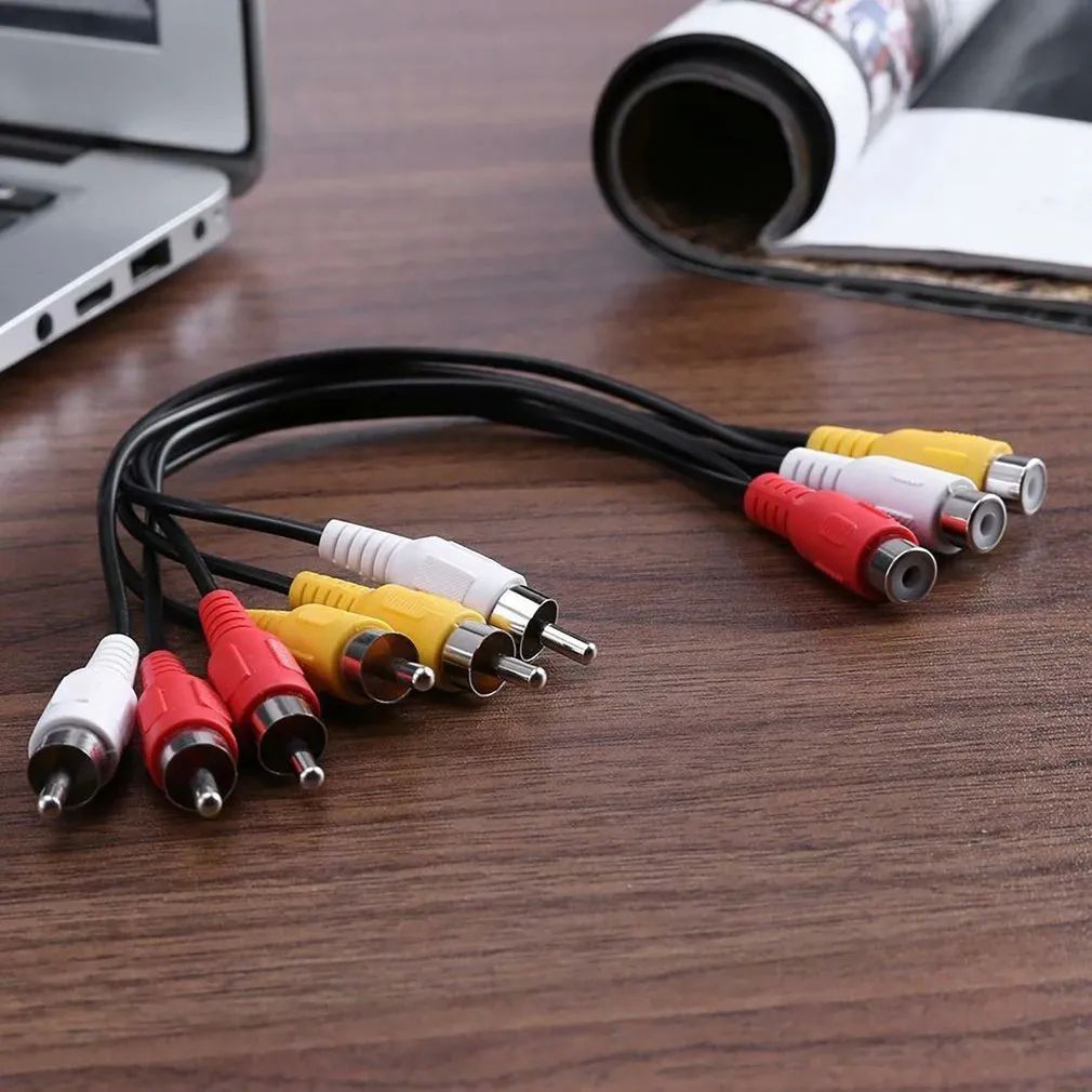 Mekano-Cable Divisor Duplicador Splitter 3 Rca Hembra A 6 Rca Macho