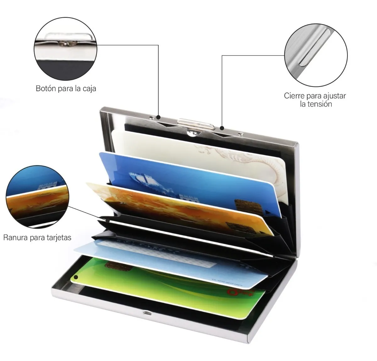 Tarjetero De Acero Inoxidable Porta Tarjetas  Blanco 