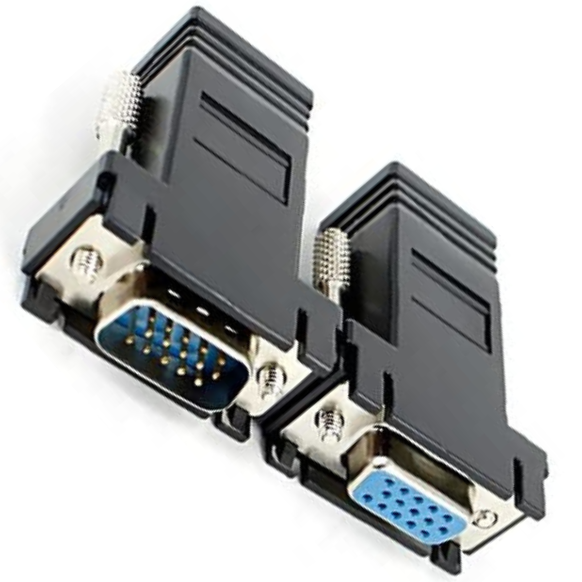 Mekano-Par De Adaptadores Vga A Cable De Red Extensor Rj45, Machos a Hembra