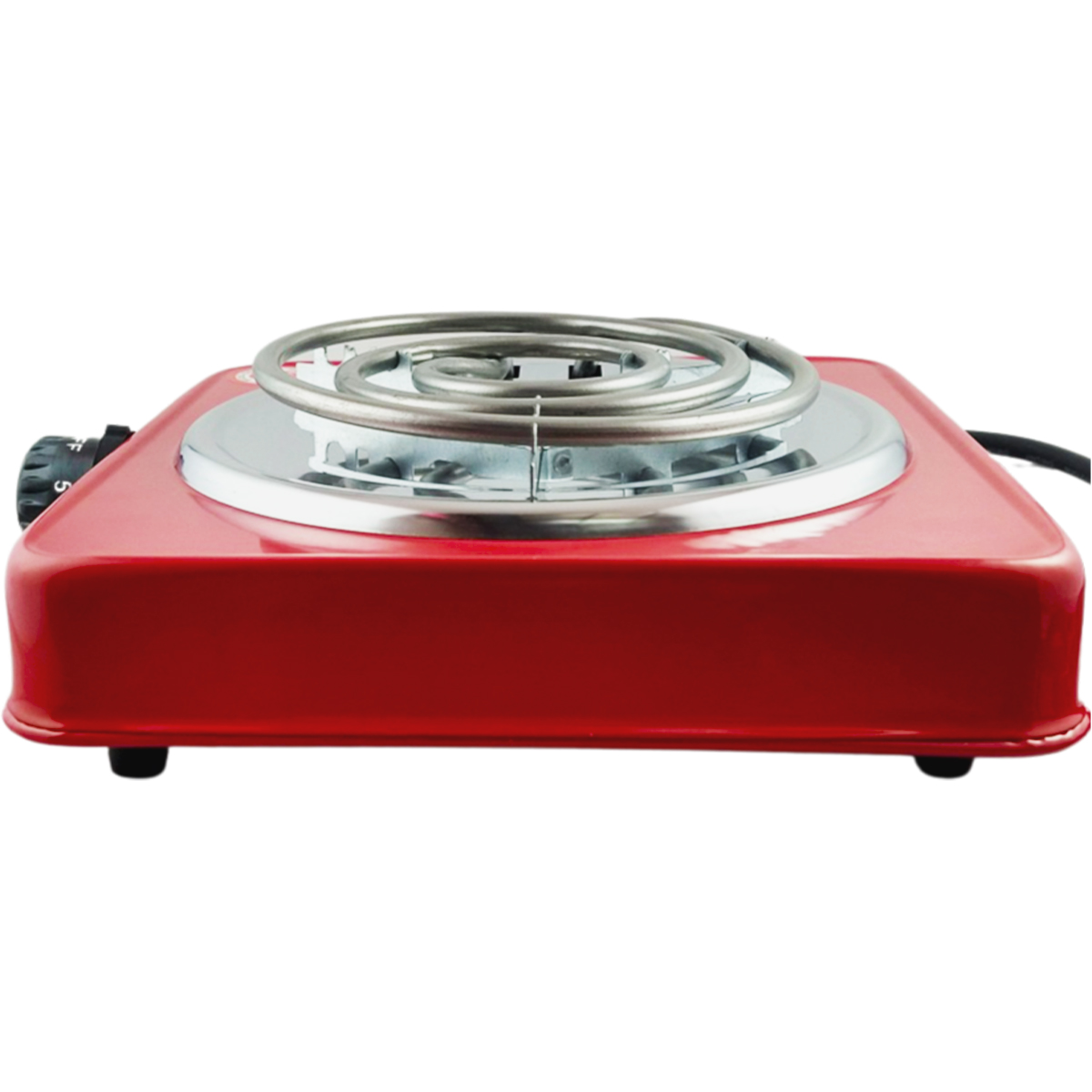 H + R Parrilla Eléctrica Super Flama De 1 Resistencia Con Termostato color roja