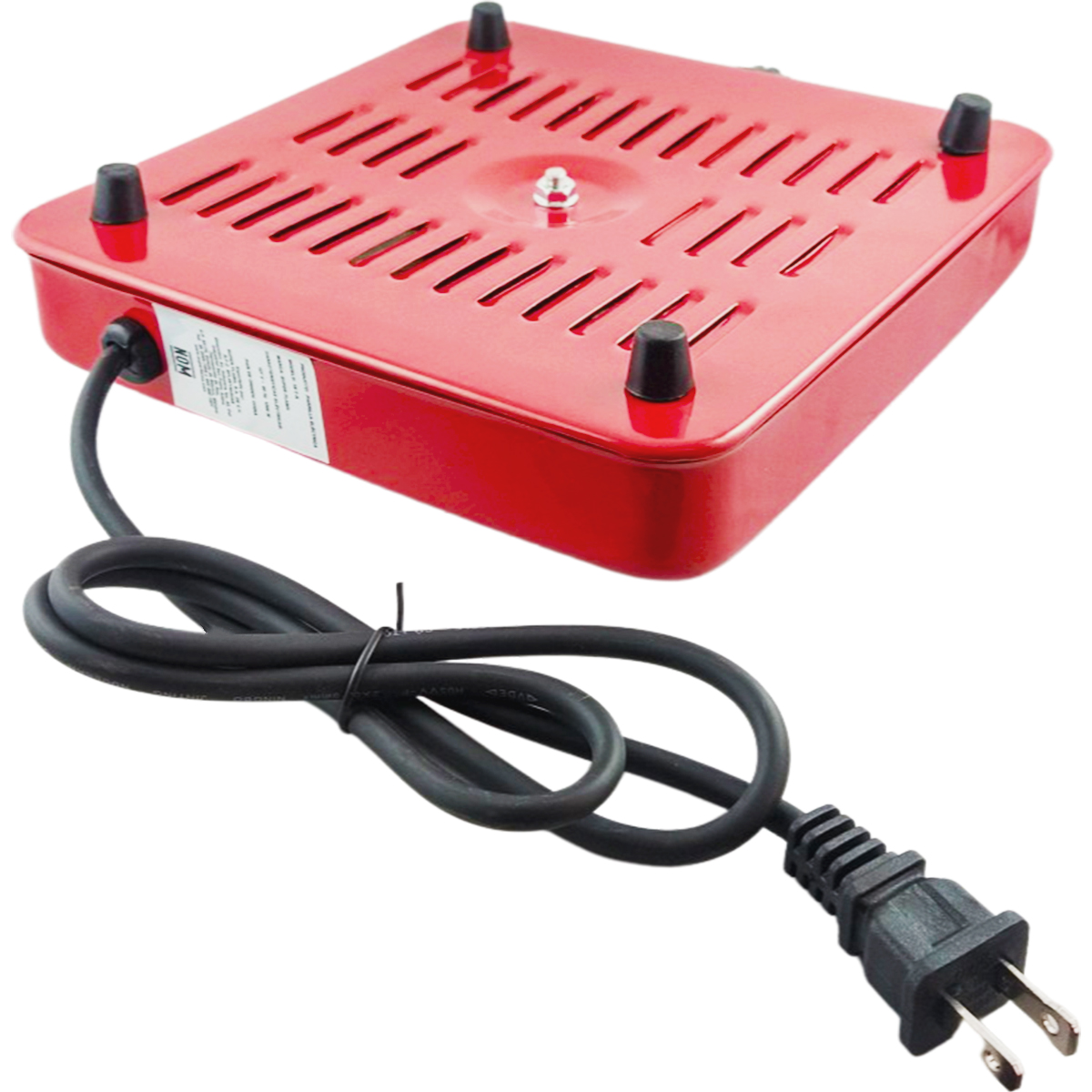 H + R Parrilla Eléctrica Super Flama De 1 Resistencia Con Termostato color roja