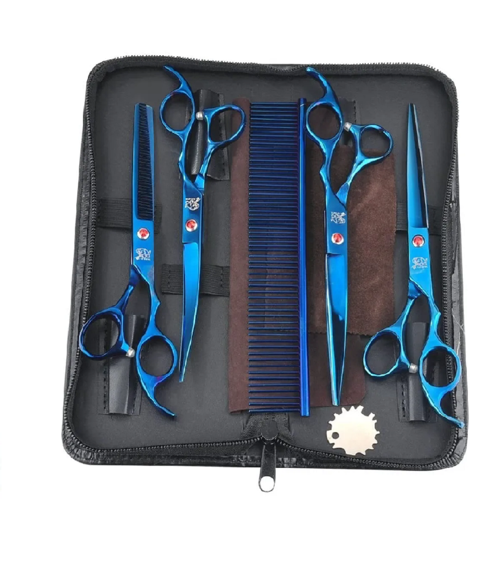 Peine Y Tijeras Profesionales Parara estilista y barbero Azul