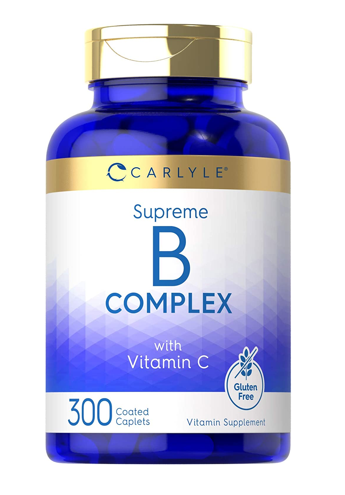 Complejo B con vitamina C | 300 cápsulas | Suplemento vegetariano  8.15 Onzas