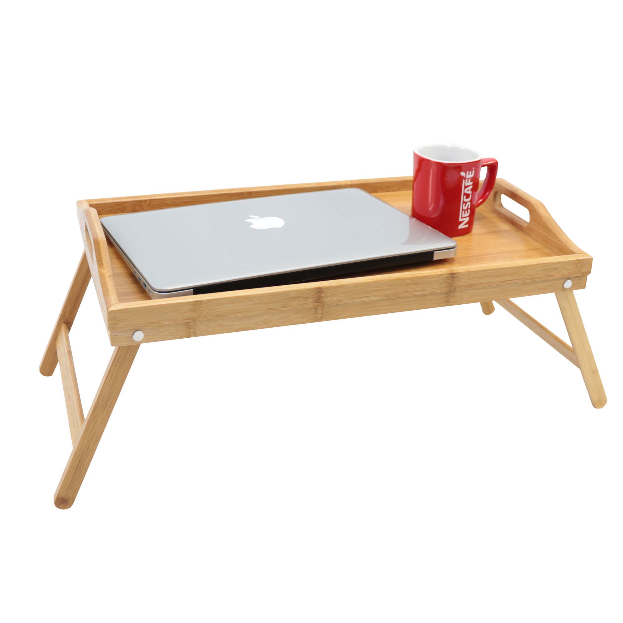 Mesa de Servicio Desayuno para Cama de Bambú Plegable  