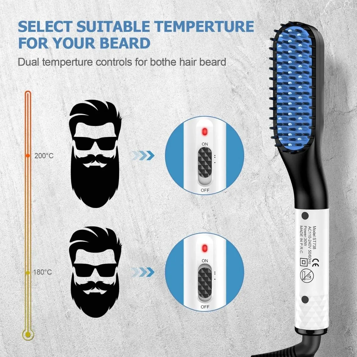 Bigote Cepillo Barba Electrico Plancha De Pelo Y Barba Electrico - Main Image