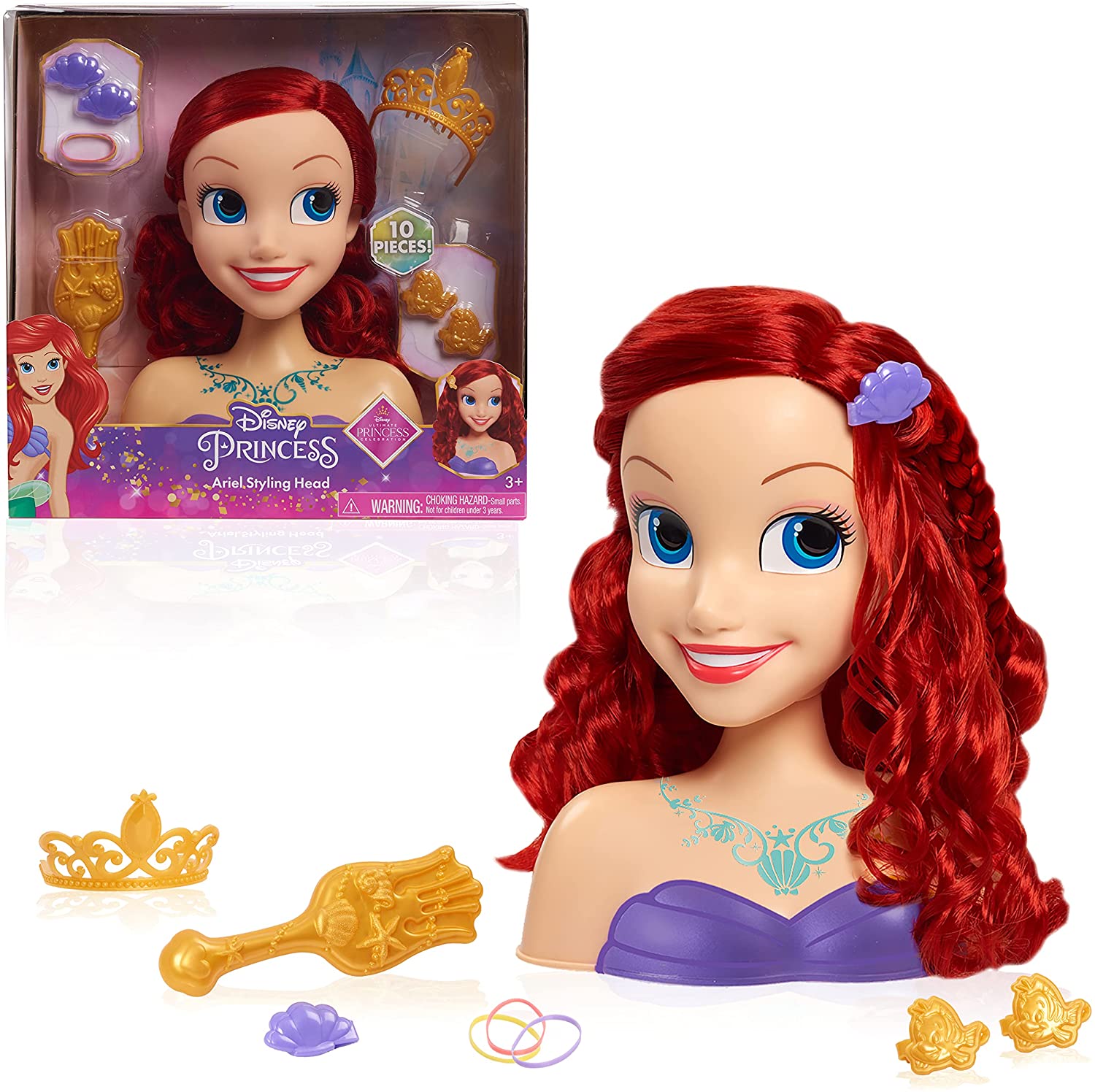 Princesa Ariel Cabeza Para Peinar 10 Accesorios Disney