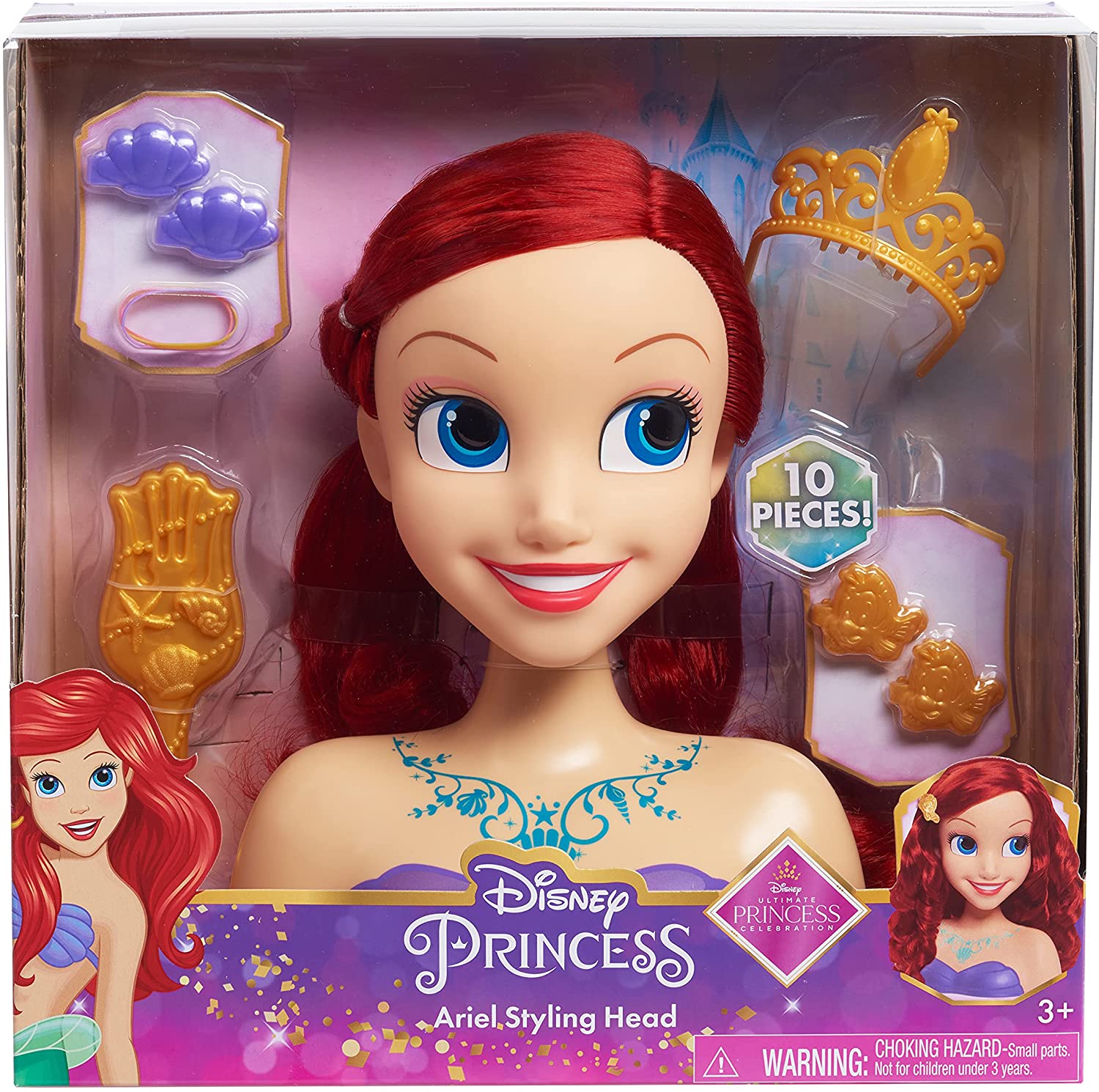 Princesa Ariel Cabeza Para Peinar 10 Accesorios Disney