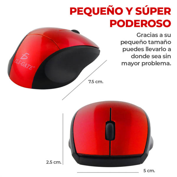 Mini Mouse Inalámbrico Óptico Para Laptop colores para elegir rojo, azul, negro
