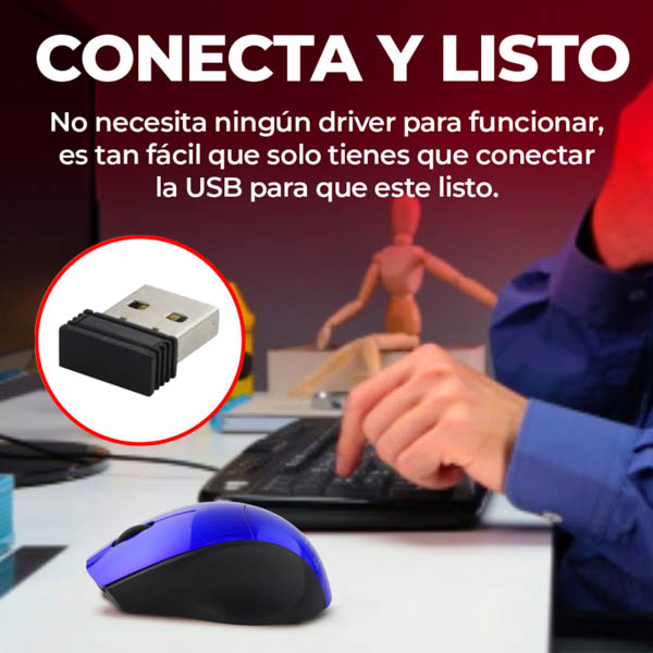 Mini Mouse Inalámbrico Óptico Para Laptop colores para elegir rojo, azul, negro