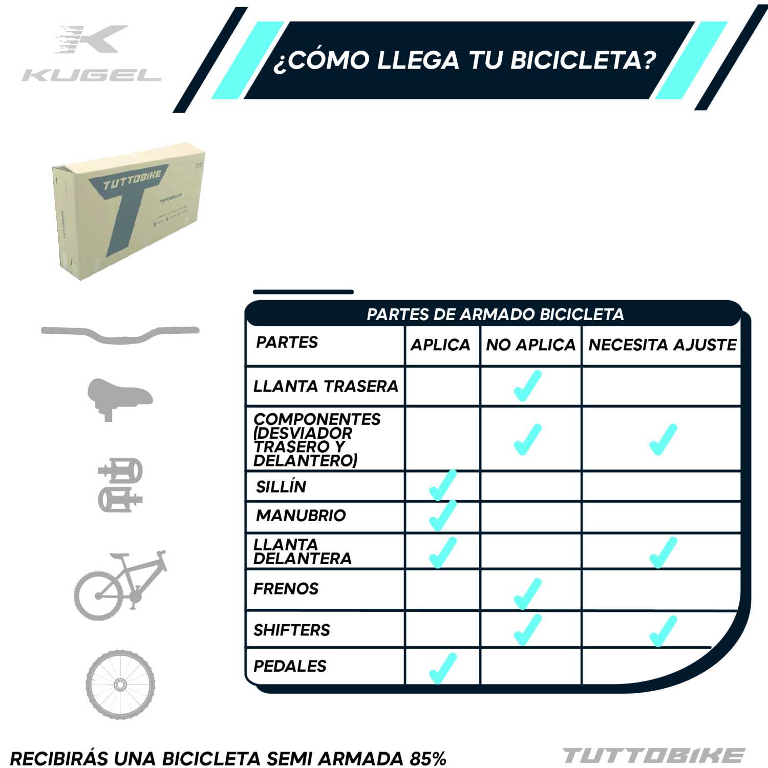 Bicicleta Montaña Rodada 26 21 Velocidades Kugel Everest