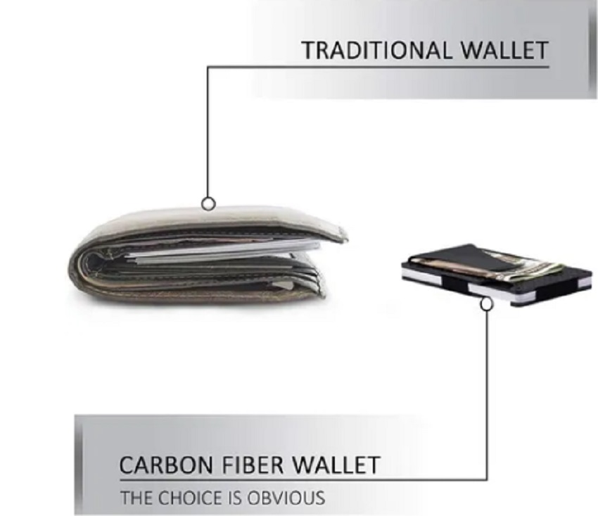 Cartera Hombre Tarjetero Billetera Fibra De Carbono