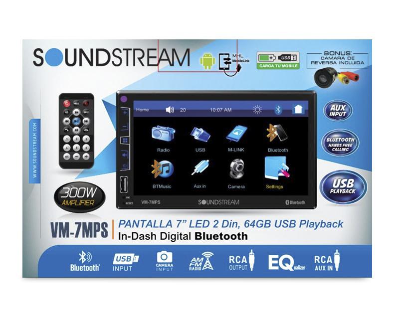 Autoestereo Touchscreen Sounstream VM-7MPS 7 Bluetooth-Negro