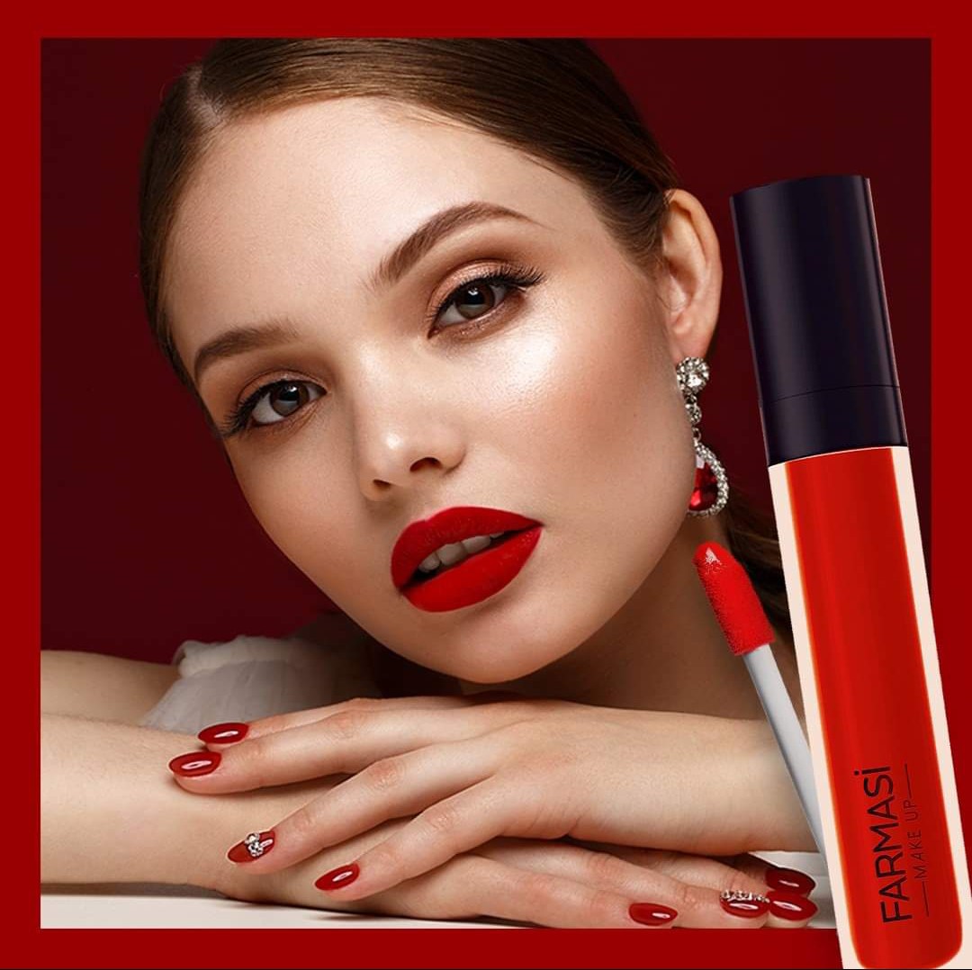 Labial Líquido Mate Red Love by Farmasi Color Intenso 8 Horas