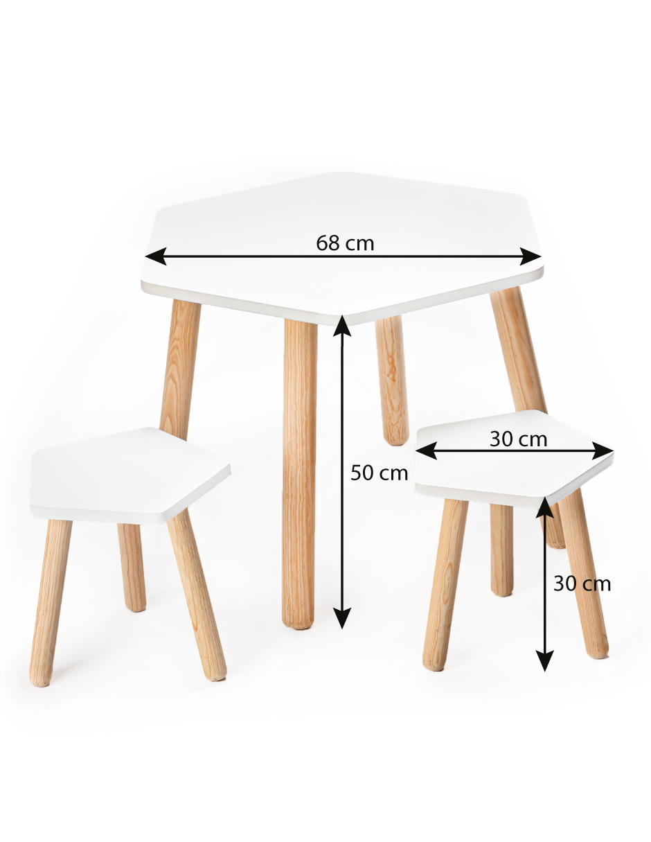 Dos bancos con mesa moderna para niños de 2 a 9 años Duduk