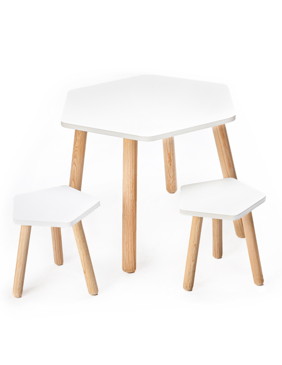 Dos bancos con mesa moderna para niños de 2 a 9 años Duduk