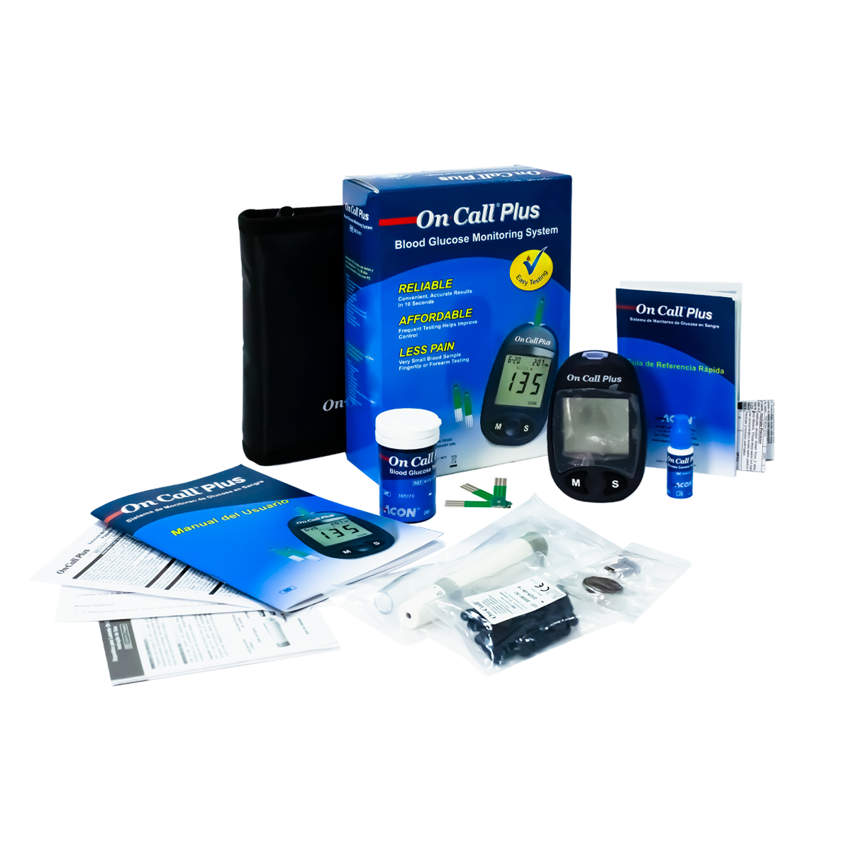 Glucometro On Call Plus - Medidor de Glucosa en Sangre - Acon