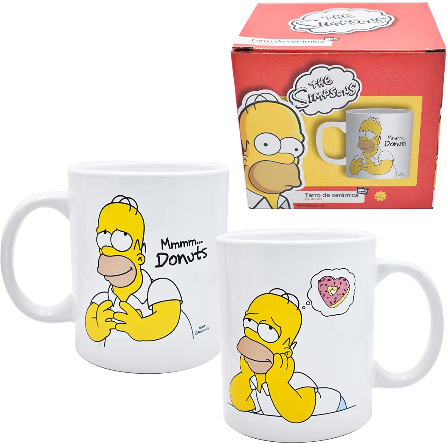 Los Simpsons Tarro De Cerámica Con Caja De Regalo Homero 480 ml