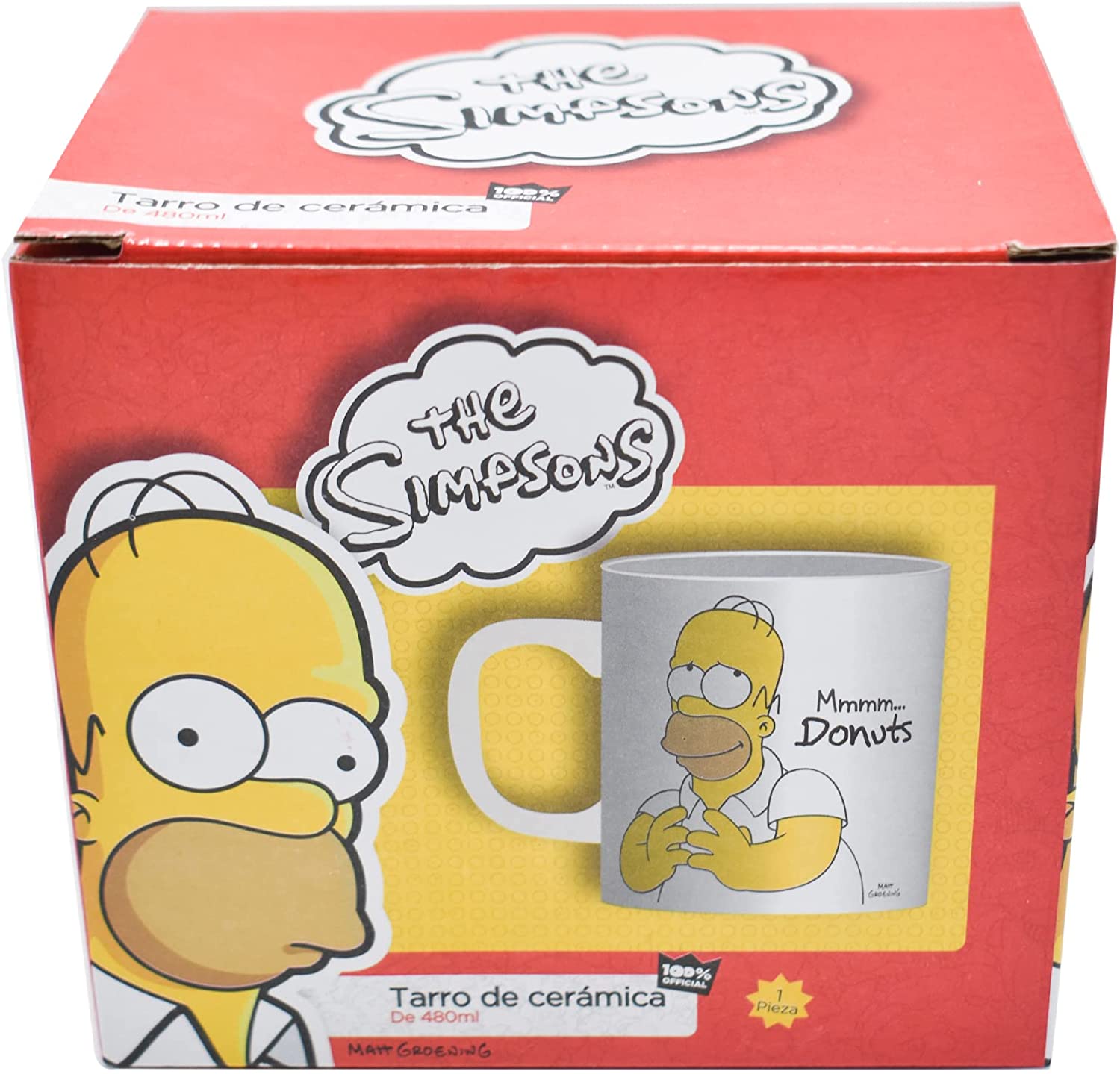 Los Simpsons Tarro De Cerámica Con Caja De Regalo Homero 480 ml