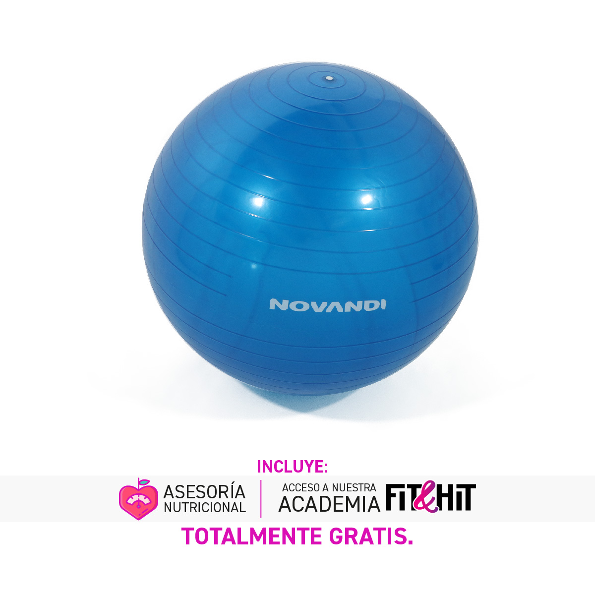 Pelota de Ejercicio 55 cm para Yoga, Pilates y Fitness color Azul.
