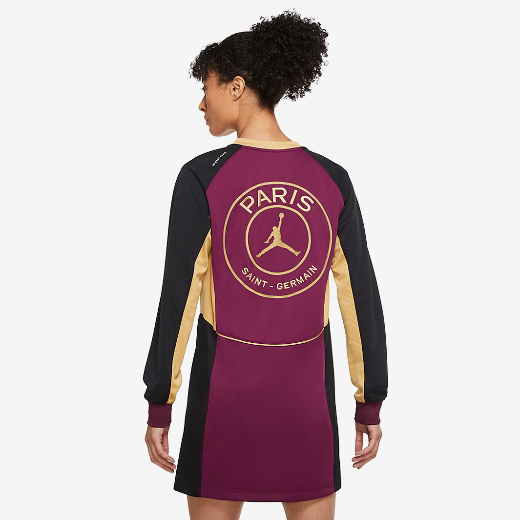 VESTIDO JORDAN PARIS SAINT GERMAIN NEGRO CON DORADO Y VINO (CW3924-610)