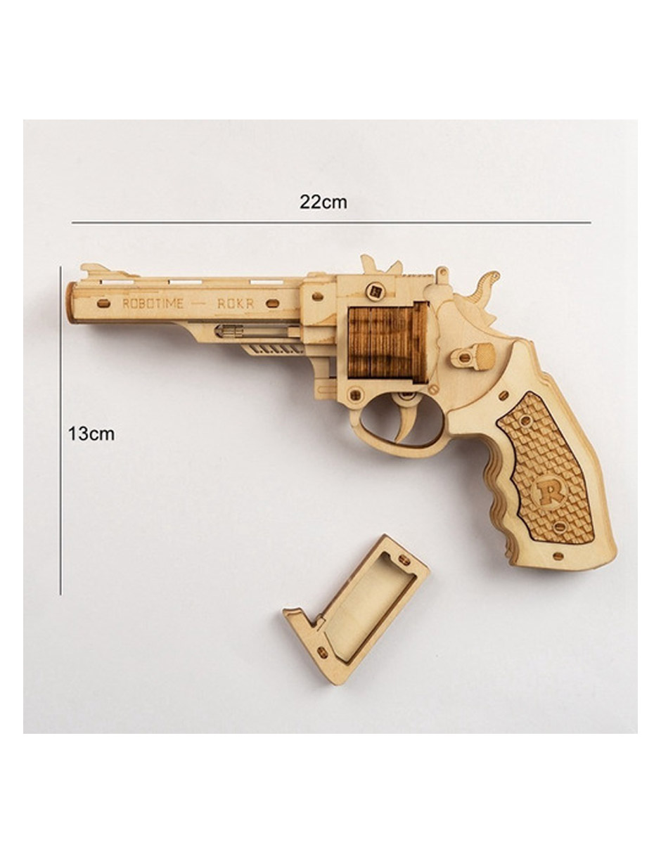 Rompecabezas 3d Pistola Revolver Madera Juguete ROBOTIME.
