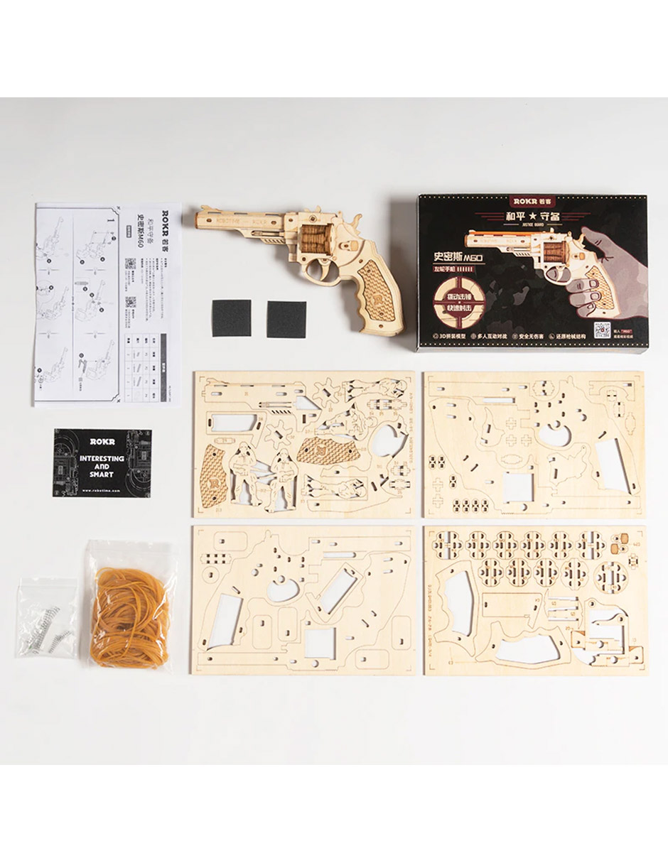 Rompecabezas 3d Pistola Revolver Madera Juguete ROBOTIME.