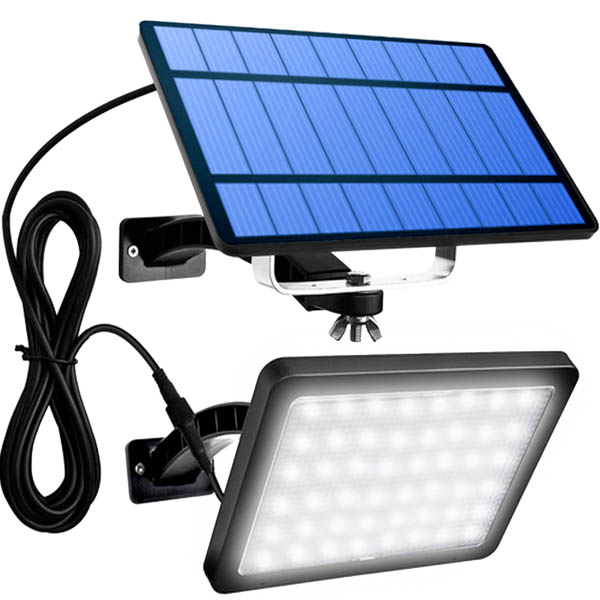 LAMPARA SOLAR 48 LEDS CON CABLE DE 3 METROS PANEL EXTERNO