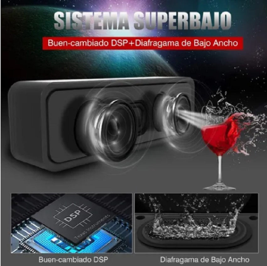 Bocina Bluetooth 5.0 Portátil Altavoces Portátiles Duales