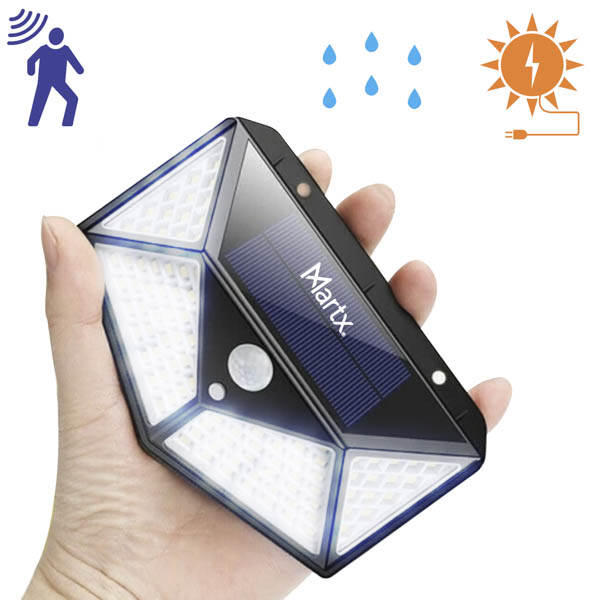 Lampara Solar 100 Led Sensor Movimiento Multi Posiciones