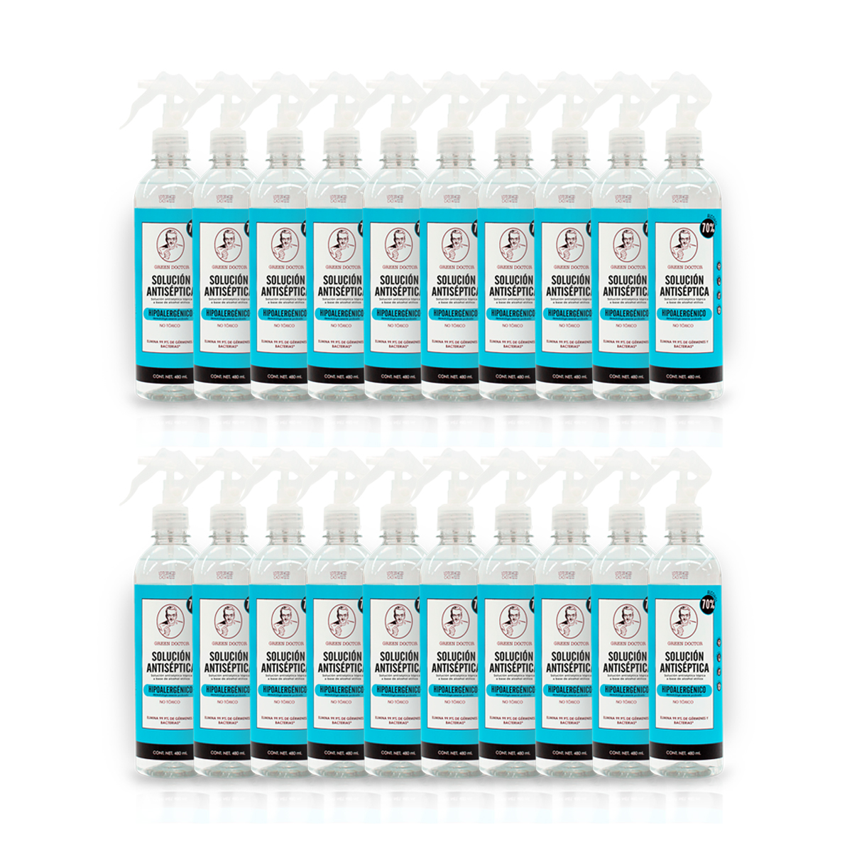 20 Pack- Sanitizante Hipoalergenico- Green Doctor- 480 ml cada uno