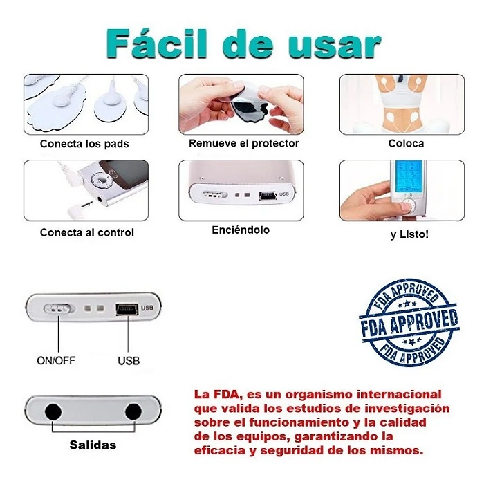 16 Modos Masajeador Eléctrico Recargable Estimulador Músculo