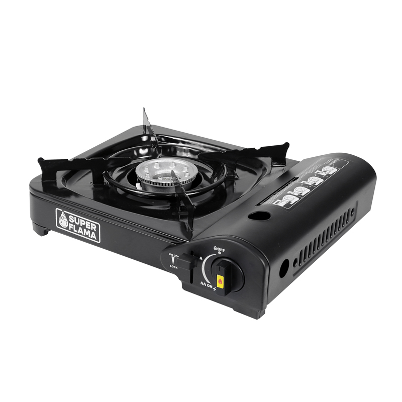 ESTUFA PORTATIL DE GAS PARA CAMPING COLOR NEGRO