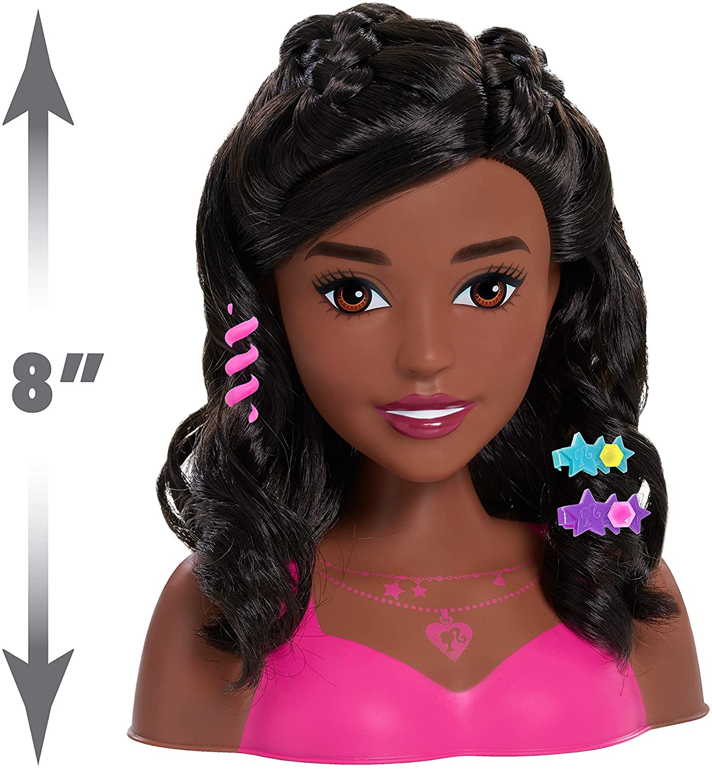Barbie Fashionista Styling Head Cabeza Peinar 20 Accesorios Pelo Negro
