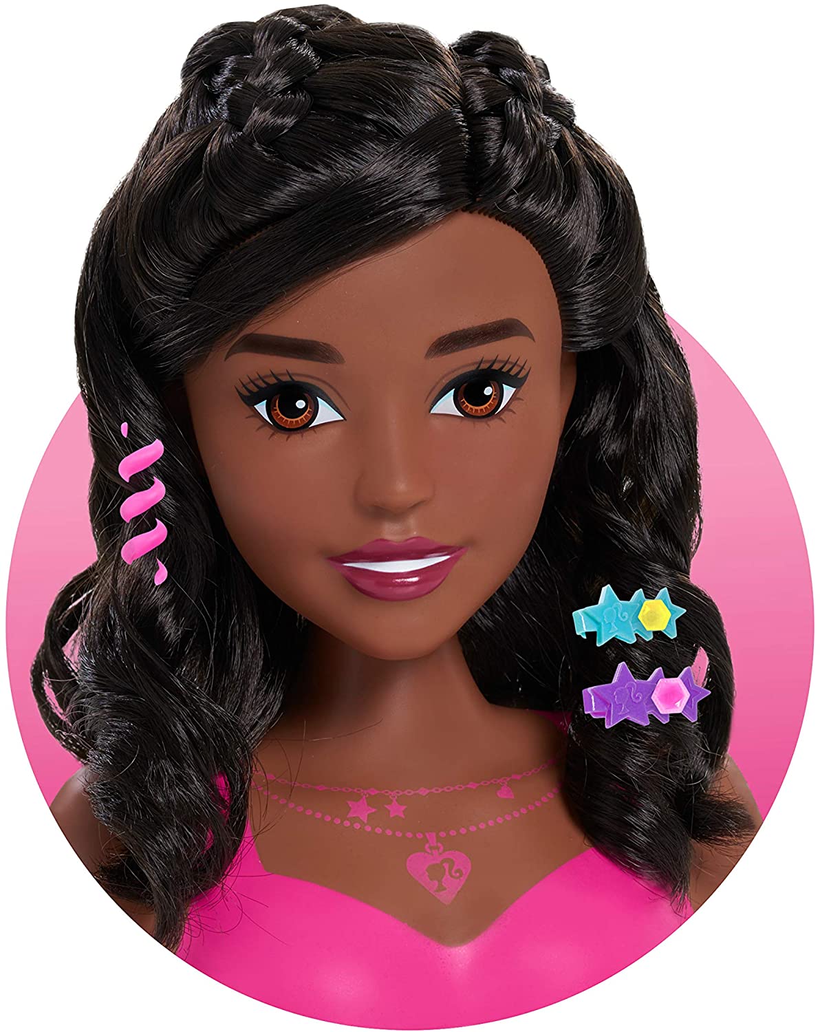 Barbie Fashionista Styling Head Cabeza Peinar 20 Accesorios Pelo Negro