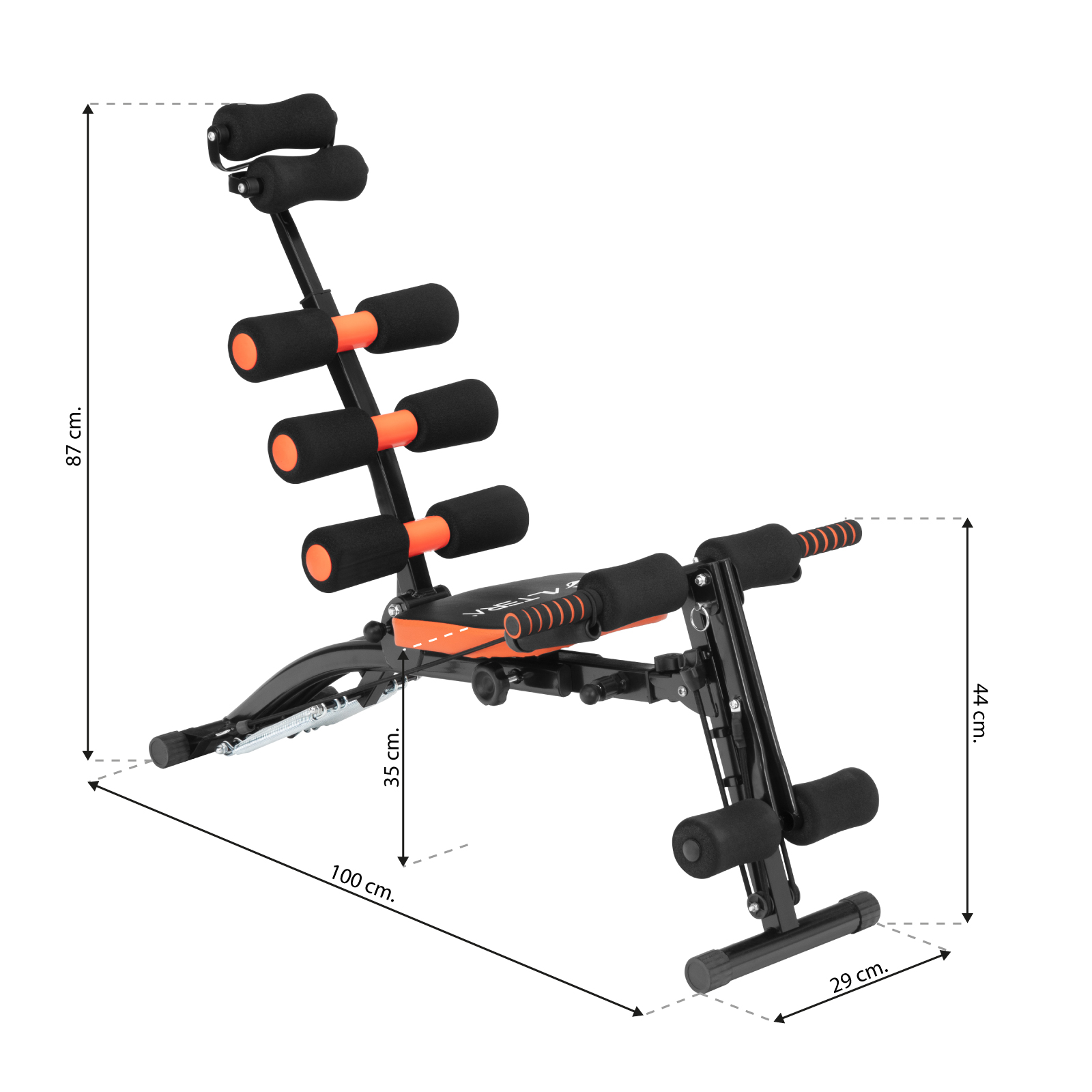 Banco Fitness Ajustable Multifuncional con Ligas y Resortes de Resistencia