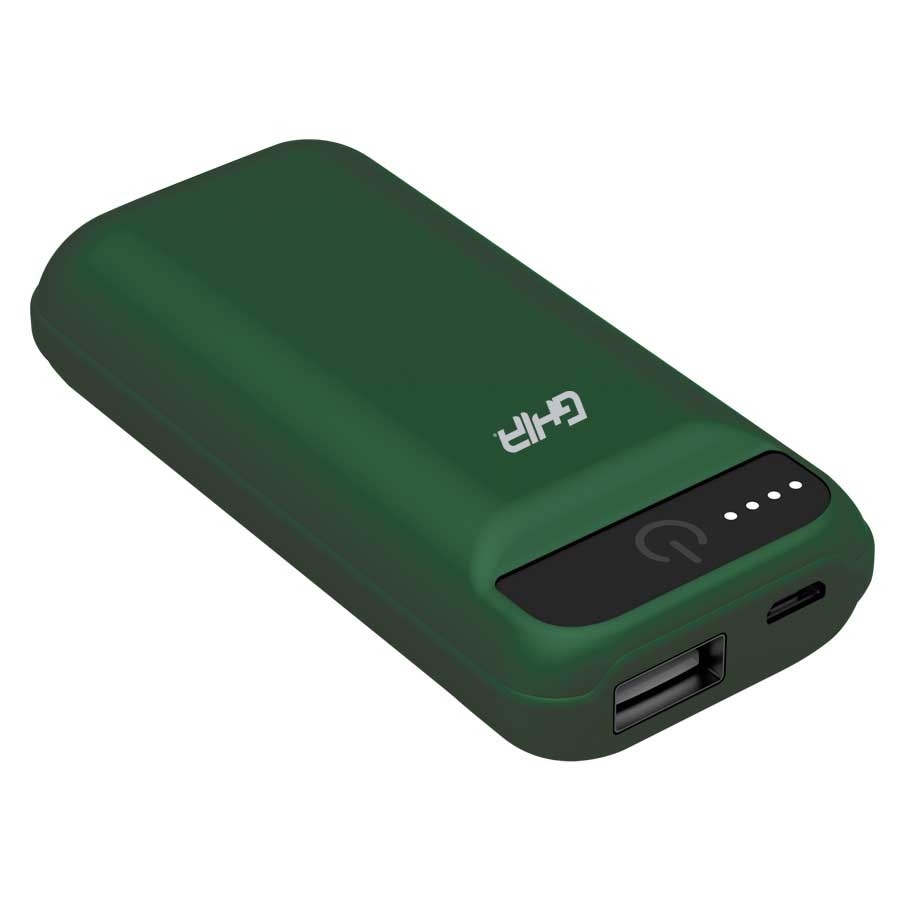 BATERIA RESPALDO POWER BANK 2500 MAH VERDE PORTATIL LED INDICADOR PORCENTAJE GAC-228V CELULAR