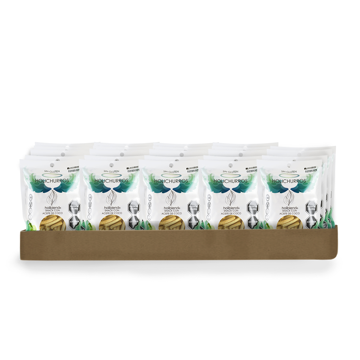 12 Pack- Churritos De Amaranto- Holichurros Limon & Sal- Holiblend- 80 Cada Uno