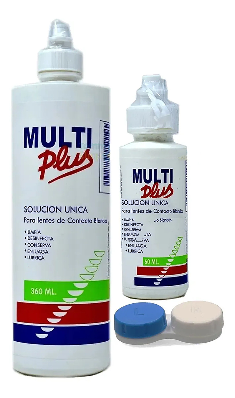 Kit Multiplus Liquido P Limpieza De Lentes D Contacto Viaje.