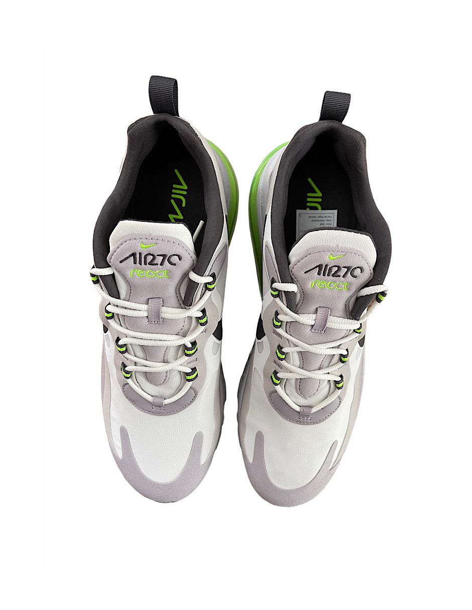 TENIS NIKE AIR MAX 270 REACT gris con verde