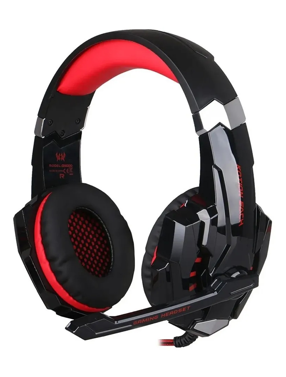 Audífonos Gamer Pro Kotion Each G9000 Con Micrófono Luz Led Rojo