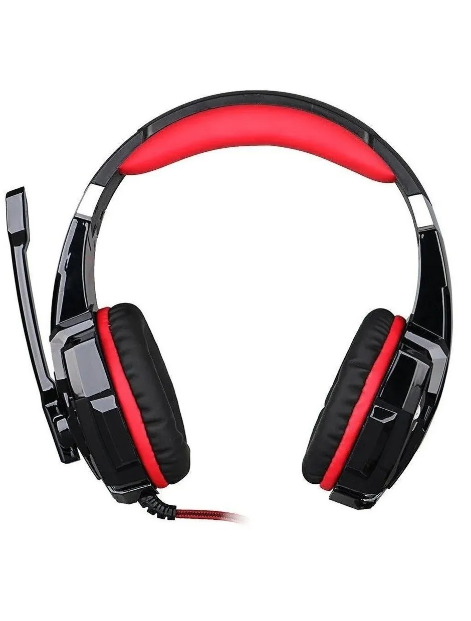 Audífonos Gamer Pro Kotion Each G9000 Con Micrófono Luz Led Rojo