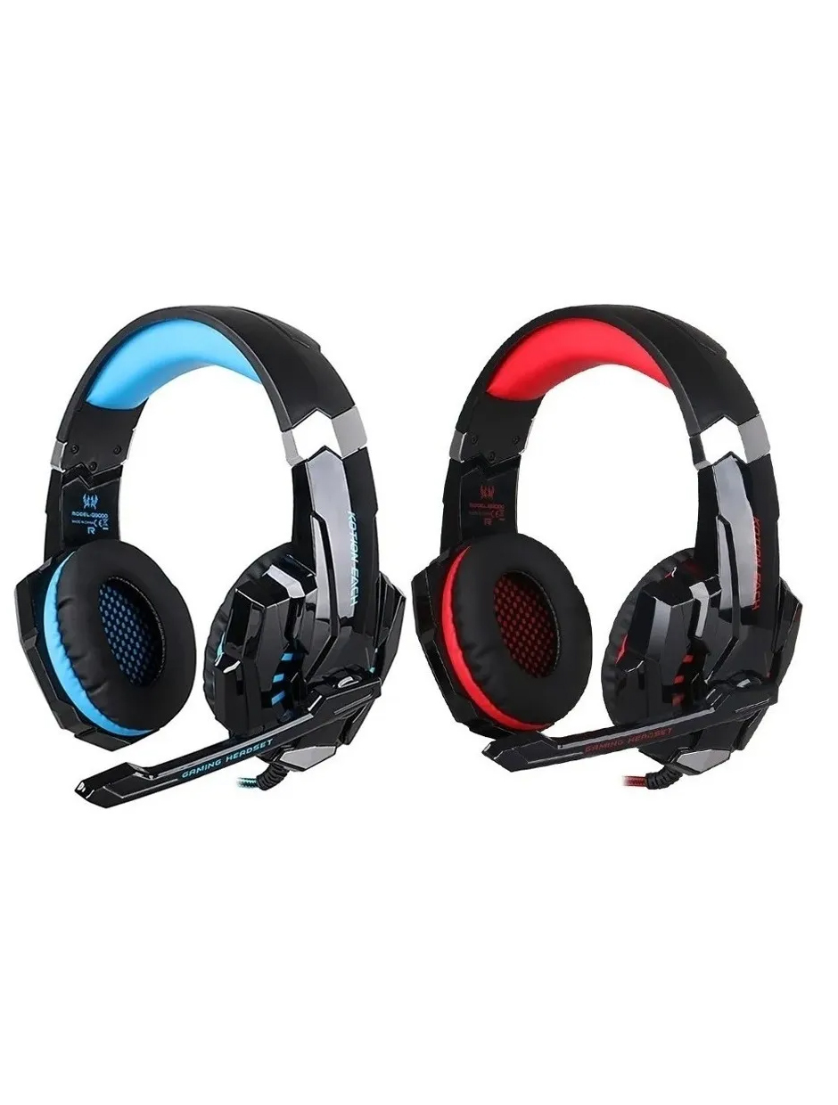 Audífonos Gamer Pro Kotion Each G9000 Con Micrófono Luz Led Rojo