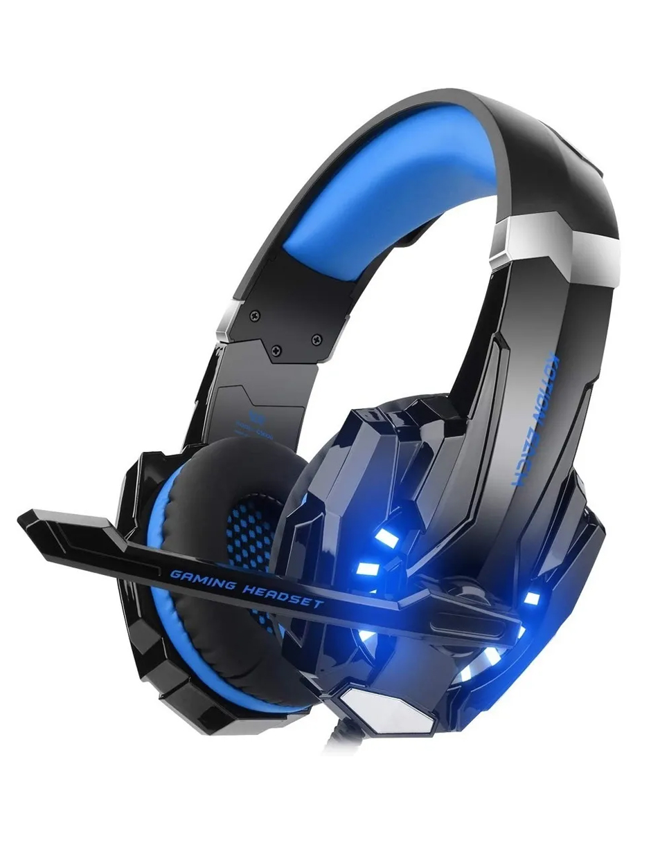 Audífonos Gamer Pro Kotion Each G9000 Con Micrófono Luz Led Azul