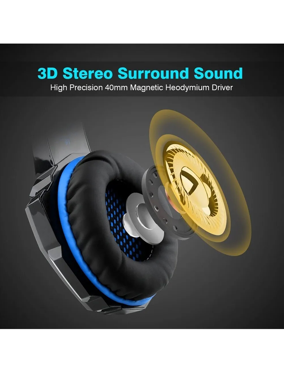 Audífonos Gamer Pro Kotion Each G9000 Con Micrófono Luz Led Azul