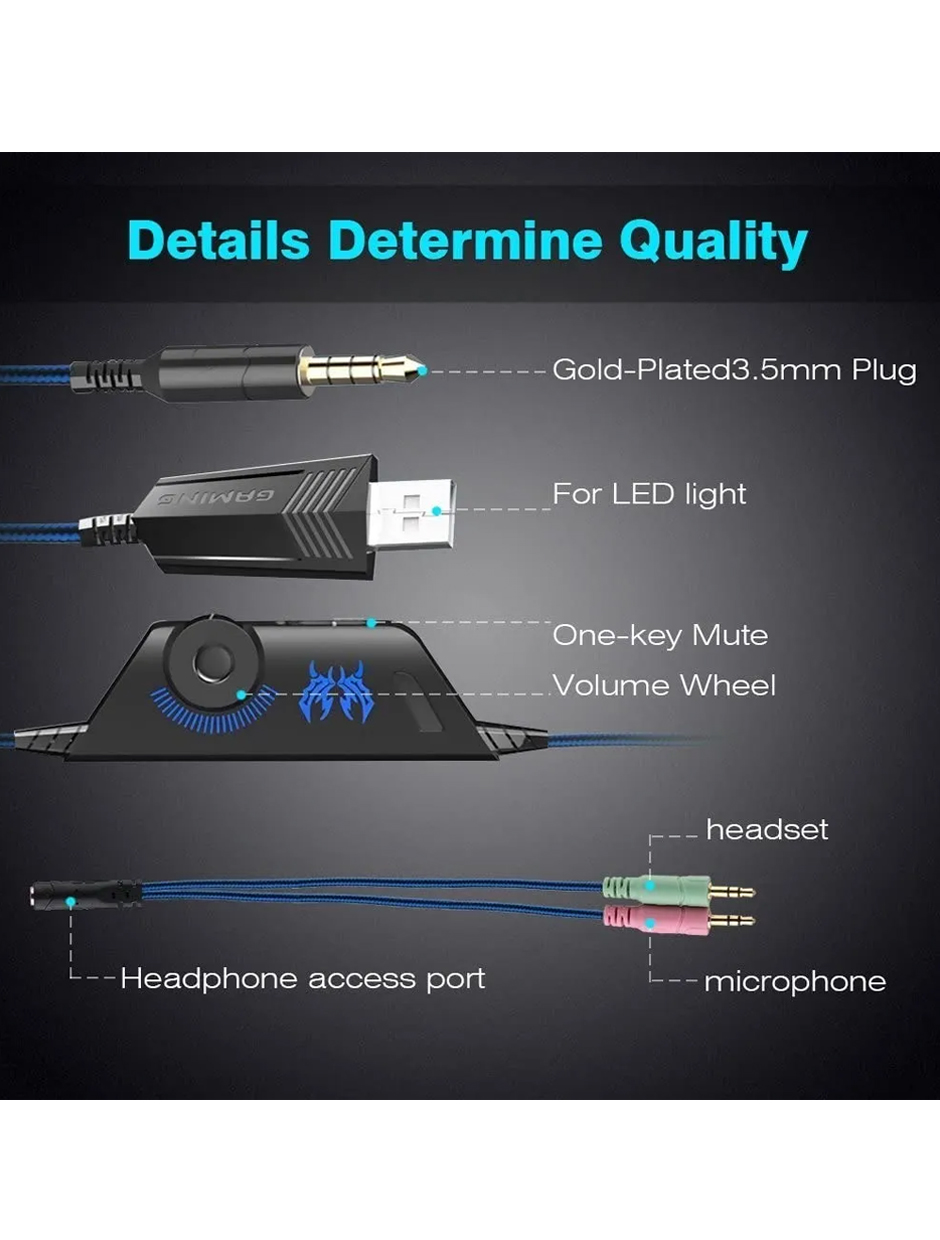 Audífonos Gamer Pro Kotion Each G9000 Con Micrófono Luz Led Azul