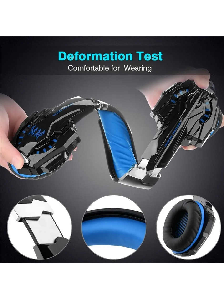 Audífonos Gamer Pro Kotion Each G9000 Con Micrófono Luz Led Azul