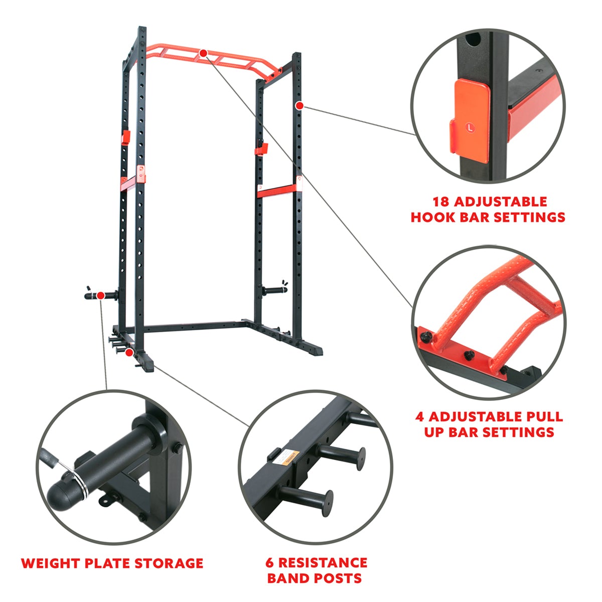 Jaula de Potencia /Soporte para Sentadillas Power Zone Strength Rack   Sunny Health & Fitness  Mod. SF-XF9925 